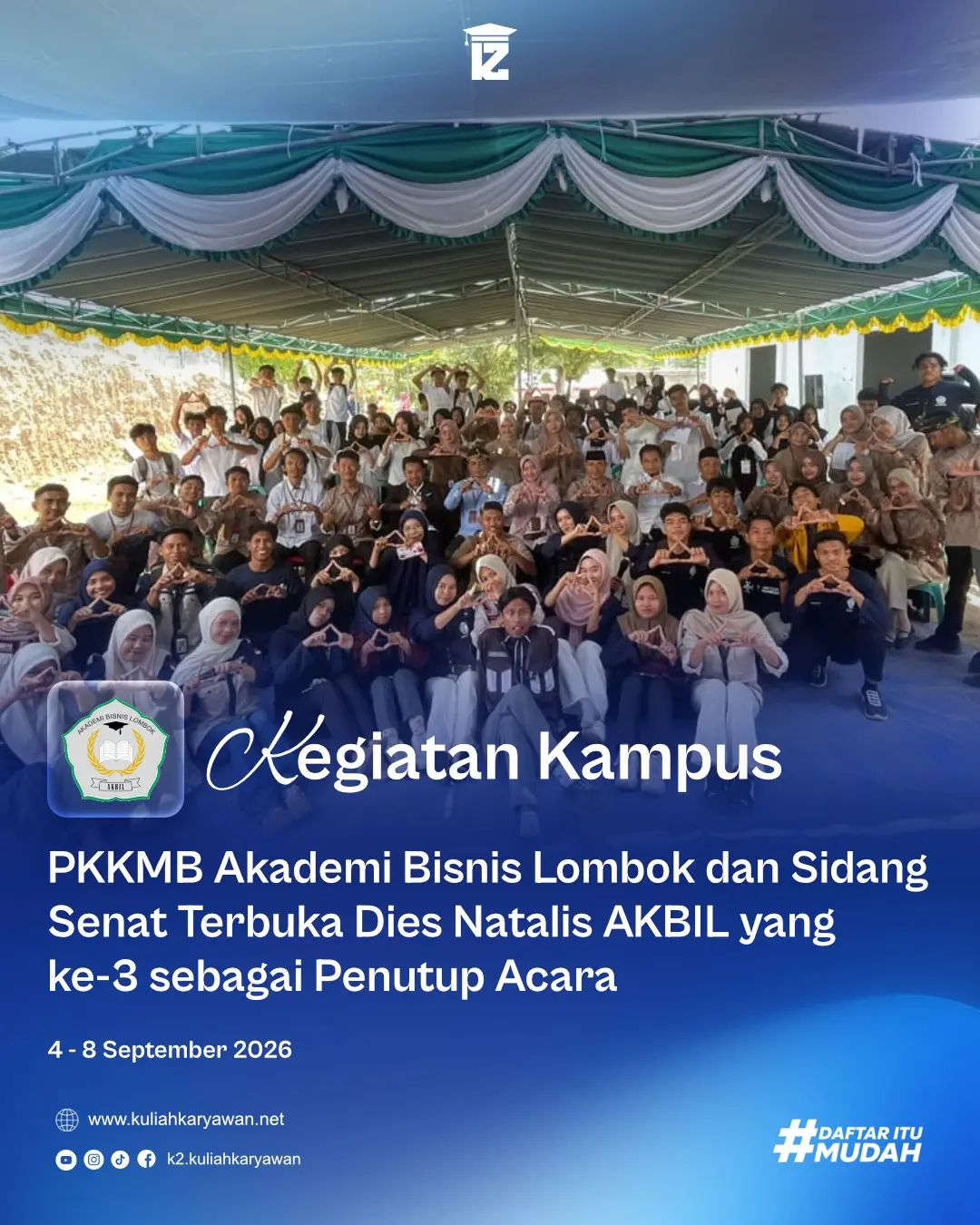 PKKMB Akademi Bisnis Lombok 2026 Sukses Digelar, Ditutup dengan Sidang Senat Terbuka Dies Natalis ke-3